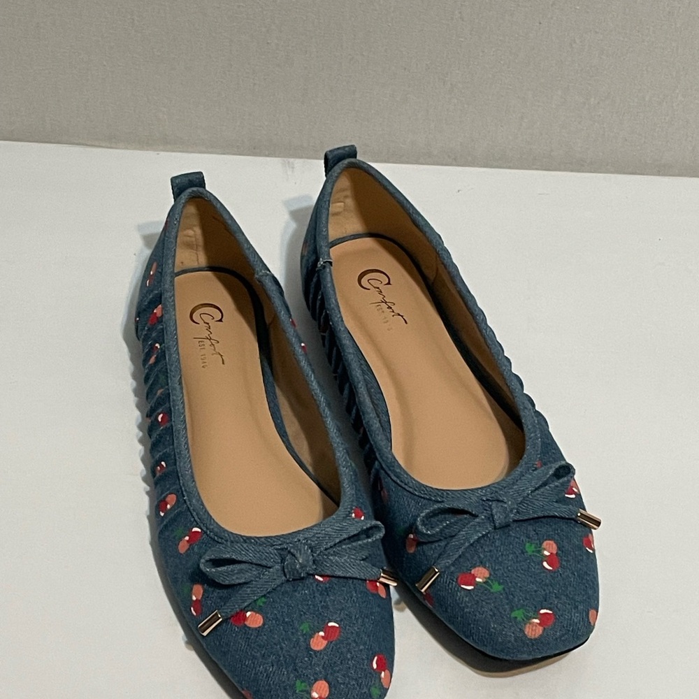 Comfort denim flats shoes,10M